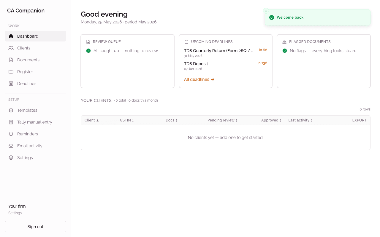 CA Companion — AI document classification platform